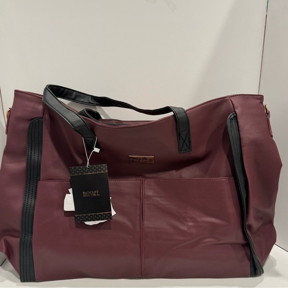 Badgley Mischka Rose XL Vegan Leather Travel Tote Weekender Bag luggage bag - Picture 12 of 16